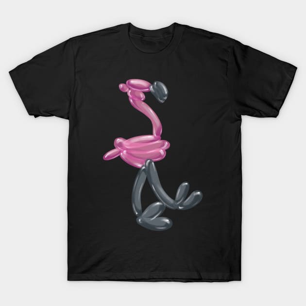 Balloon Animal - Flamingo T-Shirt by Rowena Aitken